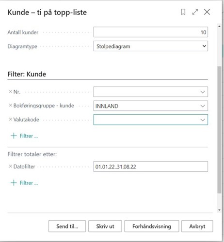 Definere filtre i rapporter i Business Central